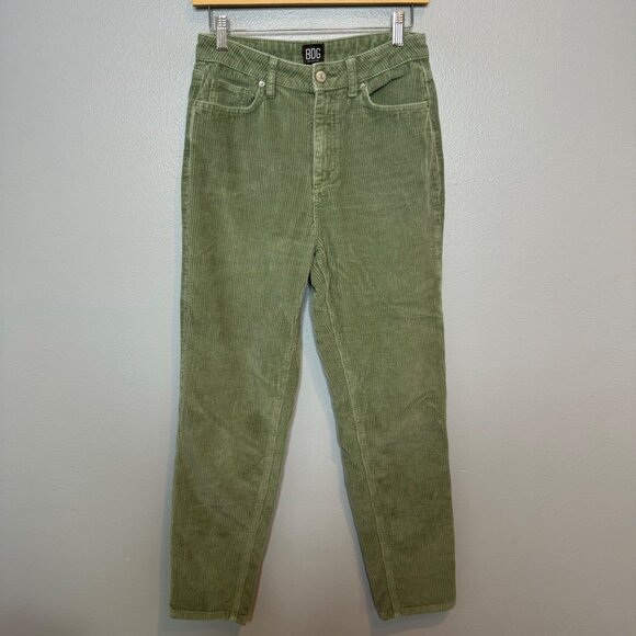 BDG URBAN OUTFITTERS high rise mom cord pants in forest green size 27 - Picture 2 of 7
